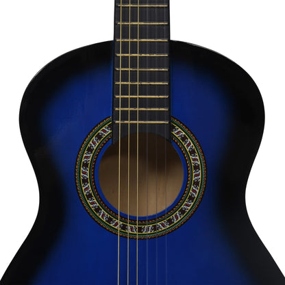 Klassikgitarre für Anfänger und Kinder mit Tasche Blau 1/2 34"
