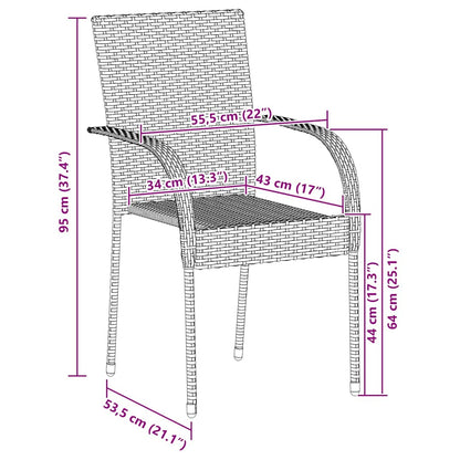 Stapelbare Gartenstühle 4 Stk. Poly Rattan Schwarz