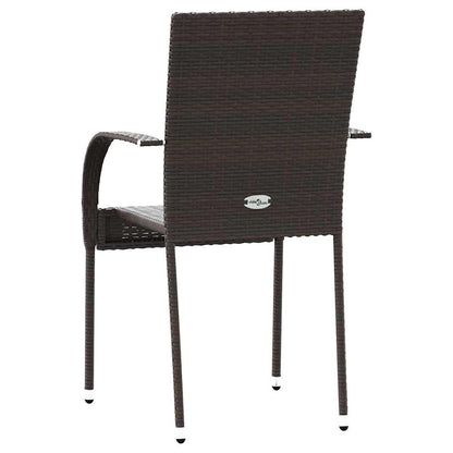 Stapelbare Gartenstühle 6 Stk. Poly Rattan Braun