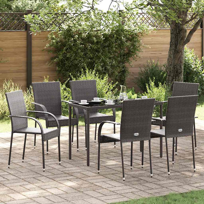 Stapelbare Gartenstühle 6 Stk. Poly Rattan Braun