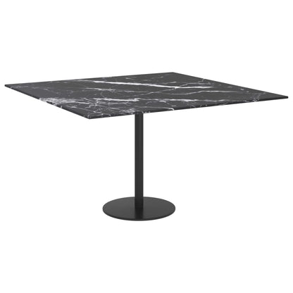 Tischplatte Schwarz 70x70 cm 6 mm Hartglas in Marmoroptik