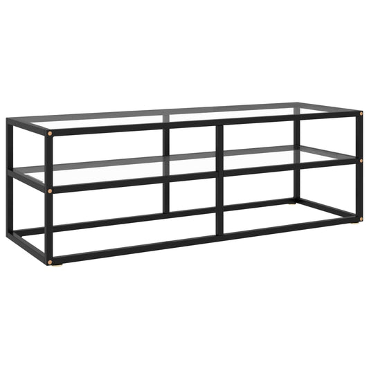 TV-skab Sort med hærdet glas 120x40x40 cm