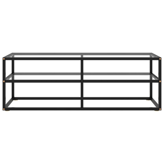 TV-skab Sort med hærdet glas 120x40x40 cm