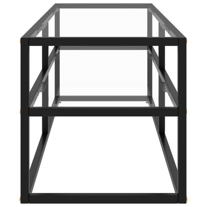 TV-skab Sort med hærdet glas 120x40x40 cm