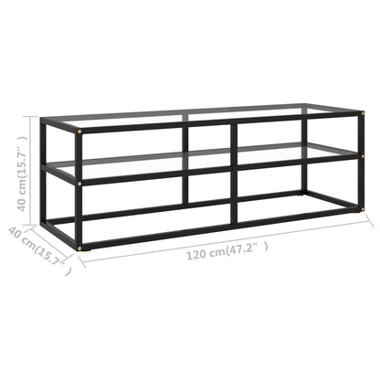 TV-skab Sort med hærdet glas 120x40x40 cm