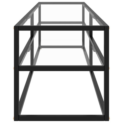 TV-skab Sort med hærdet glas 160x40x40 cm