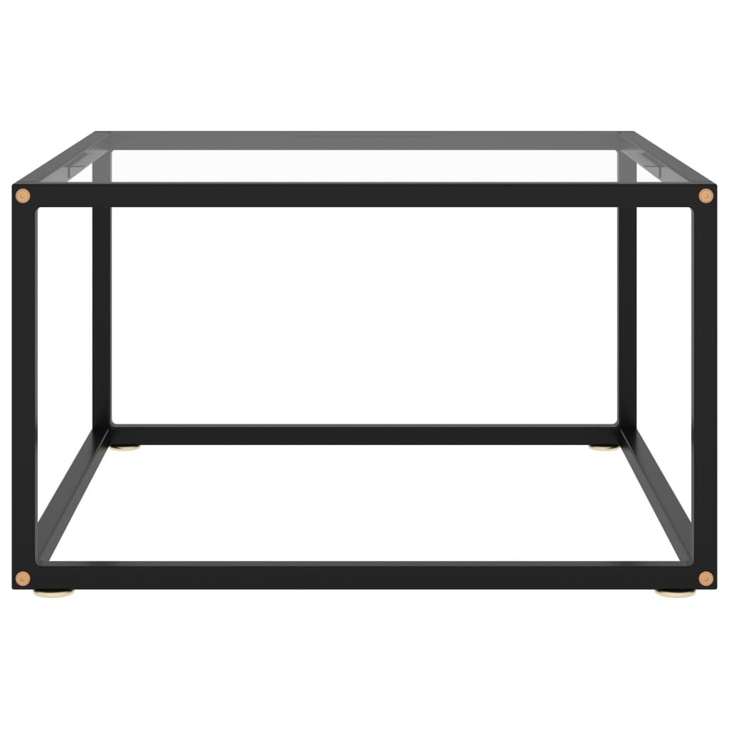 Couchtisch Schwarz mit Hartglas 60x60x35 cm