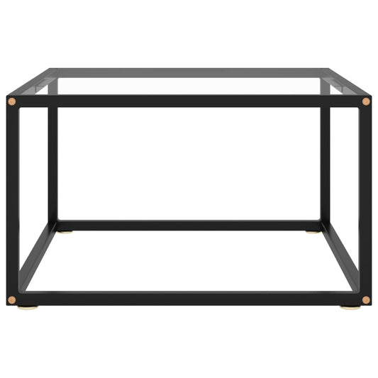 Couchtisch Schwarz mit Hartglas 60x60x35 cm