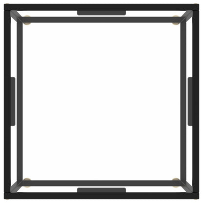 Couchtisch Schwarz mit Hartglas 60x60x35 cm