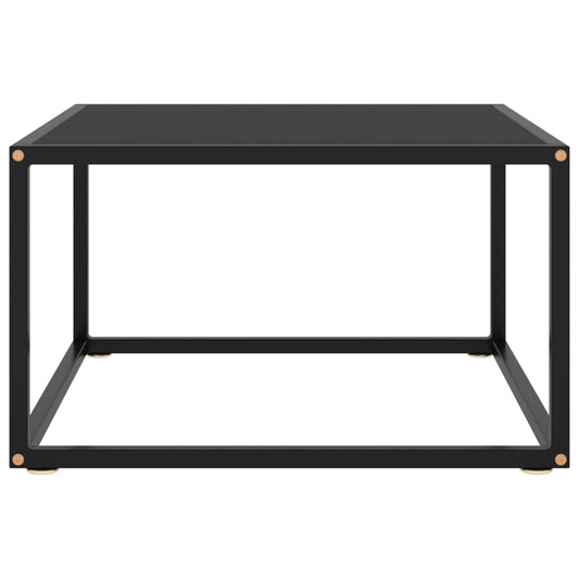 Couchtisch Schwarz mit Schwarzem Glas 60x60x35 cm