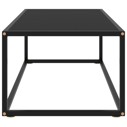 Couchtisch Schwarz mit Schwarzem Glas 100x50x35 cm