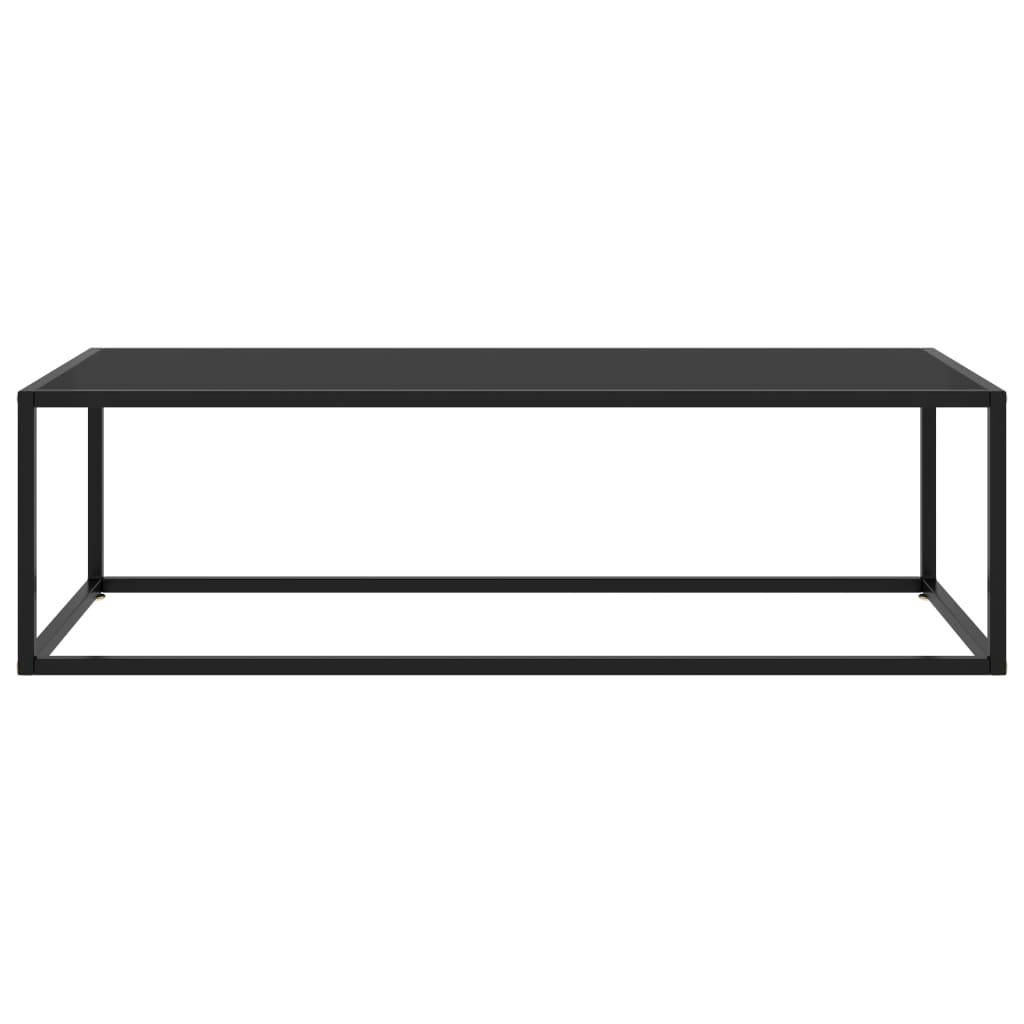 Couchtisch Schwarz mit Schwarzem Glas 120x50x35 cm