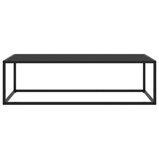Couchtisch Schwarz mit Schwarzem Glas 120x50x35 cm