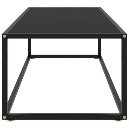 Couchtisch Schwarz mit Schwarzem Glas 120x50x35 cm