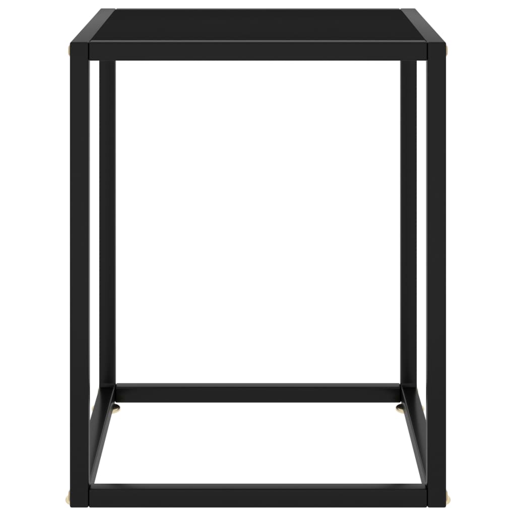 Couchtisch Schwarz mit Schwarzem Glas 40x40x50 cm