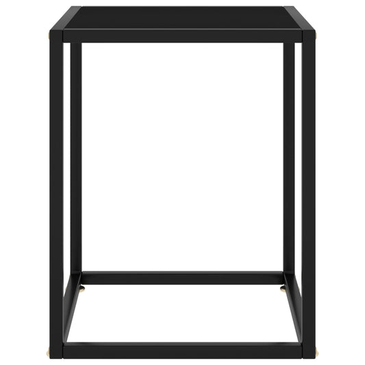 Couchtisch Schwarz mit Schwarzem Glas 40x40x50 cm
