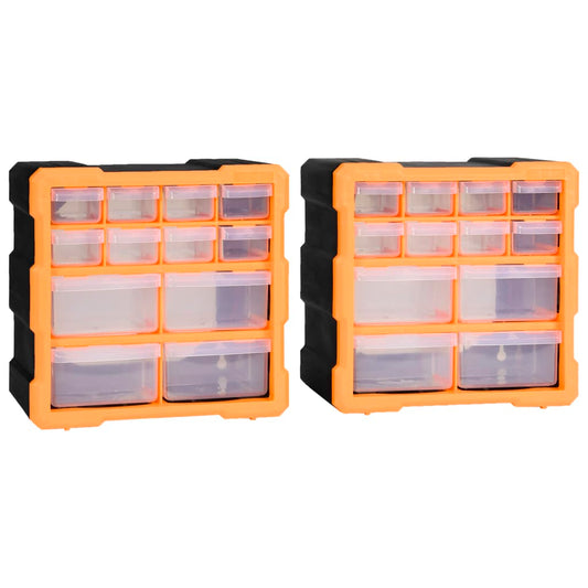 Multi-Drawer Organizer 2 stk 12 skuffer 26,5x16x26 cm