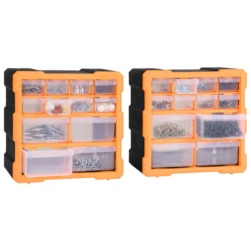 Multi-Drawer Organizer 2 stk 12 skuffer 26,5x16x26 cm