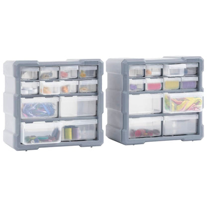 Multi-Schubladen-Organizer 2 Stk. 12 Schubladen 26,5x16x26 cm