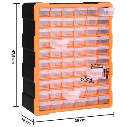 Multi-Schubladen-Organizer mit 60 Schubladen 38x16x47,5 cm