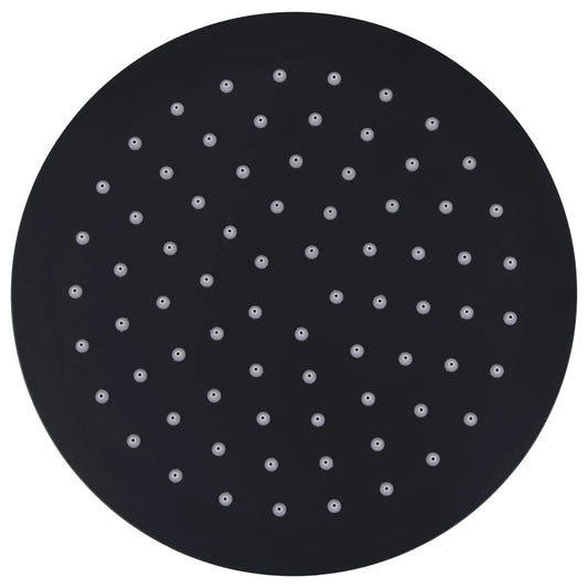Regenbrause Edelstahl 20 cm Rund Schwarz