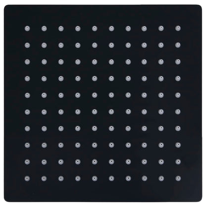 Regenbrause Edelstahl 20x20 cm Quadrat Schwarz