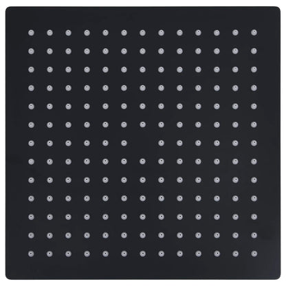 Regenbrause Edelstahl 25x25 cm Quadrat Schwarz