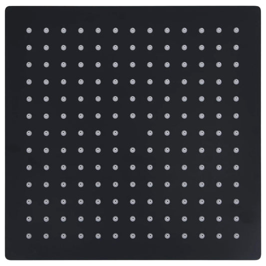 Regenbrause Edelstahl 25x25 cm Quadrat Schwarz