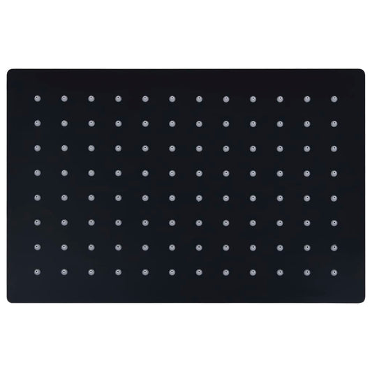 Regenbrause Edelstahl 30x20 cm Rechteckig Schwarz