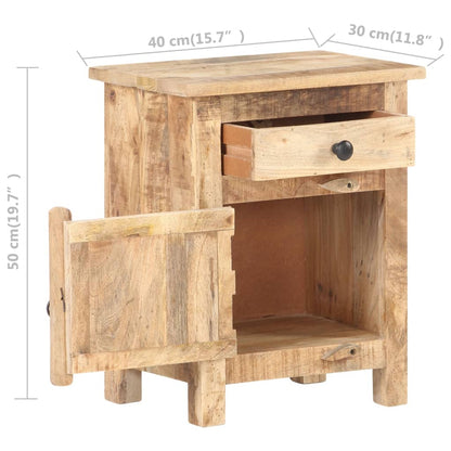 Nachttisch 40x30x50 cm Raues Mangoholz