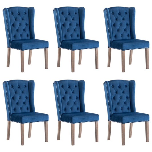 Esszimmerstühle 6 Stk. Blau Samt
