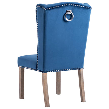 Esszimmerstühle 6 Stk. Blau Samt