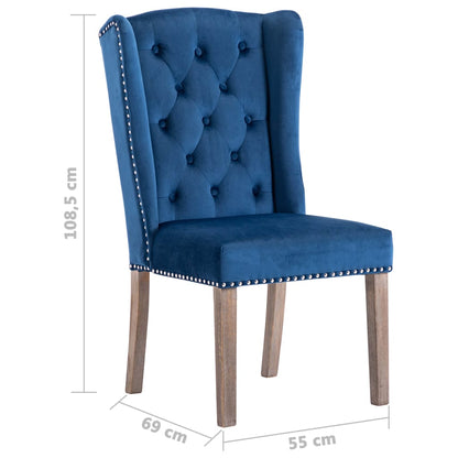 Esszimmerstühle 6 Stk. Blau Samt