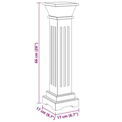 Klassischer Säulen-Pflanzenständer Helles Holz 17x17x66 cm