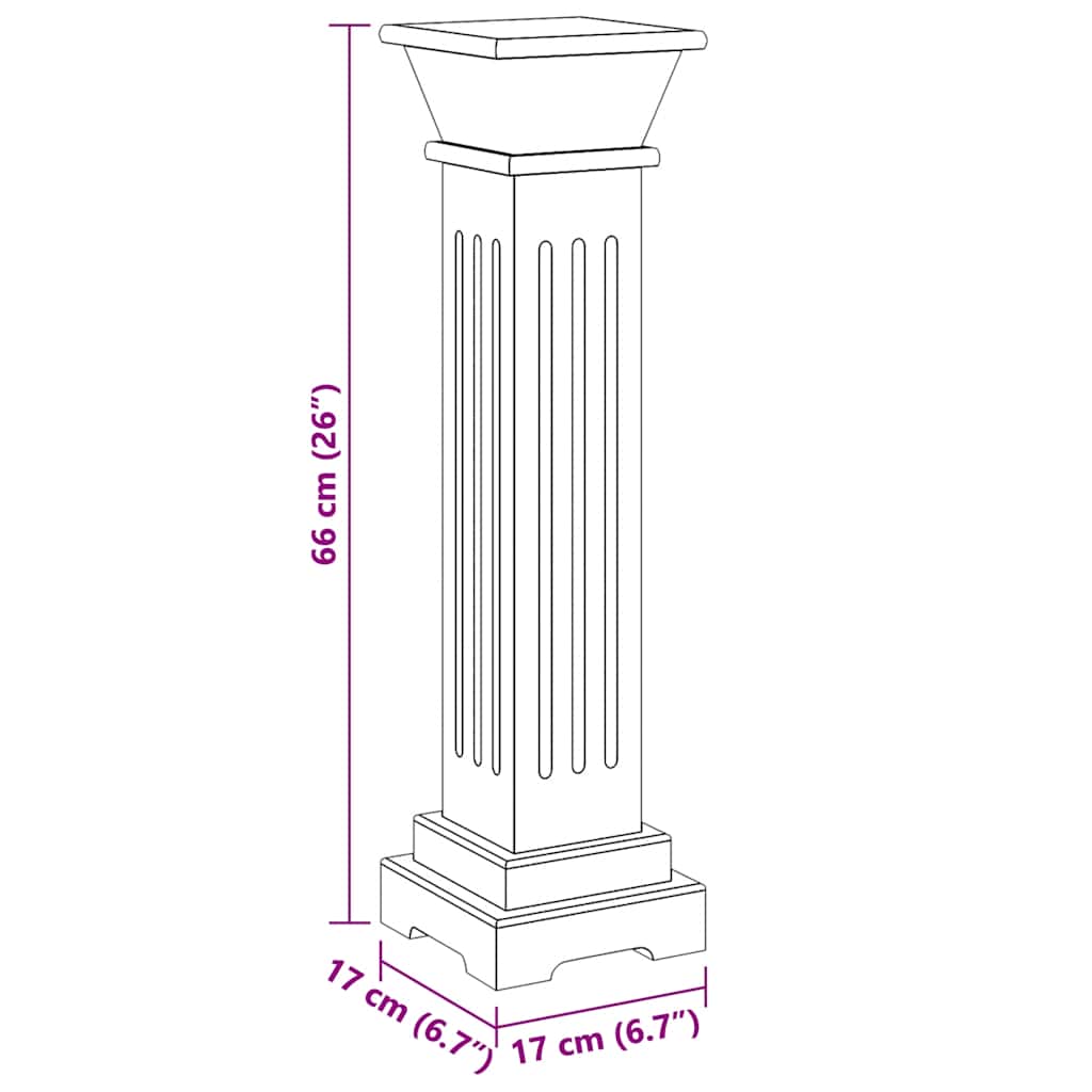 Klassischer Säulen-Pflanzenständer Grau 17x17x66 cm MDF