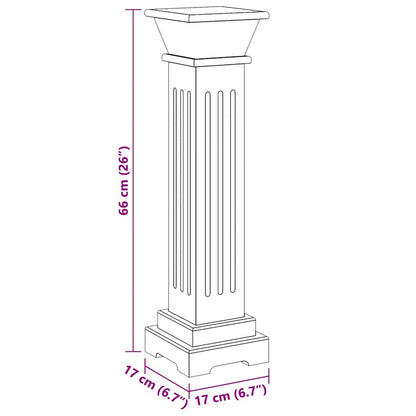 Klassischer Säulen-Pflanzenständer Grau 17x17x66 cm MDF
