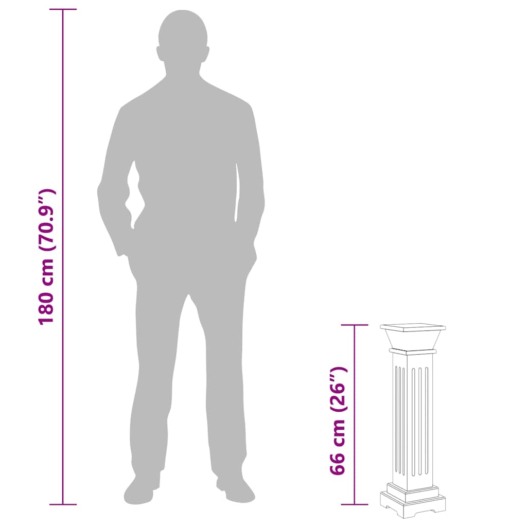 Klassischer Säulen-Pflanzenständer Grau 17x17x66 cm MDF