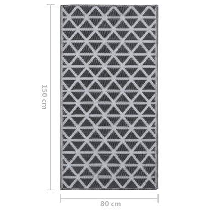 Outdoor-Teppich ARAKIL Schwarz 80x150 cm PP