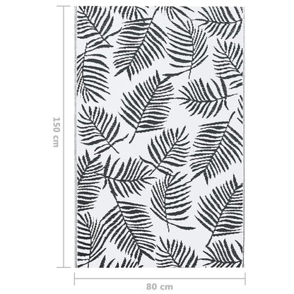 Outdoor-Teppich ARAKIL Weiß und Schwarz 80x150 cm PP