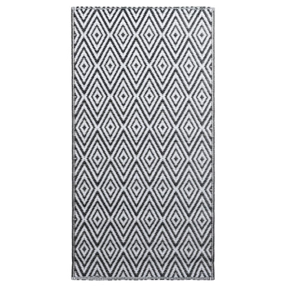 Outdoor-Teppich ARAKIL Weiß und Schwarz 120x180 cm PP