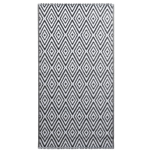 Outdoor-Teppich ARAKIL Weiß und Schwarz 120x180 cm PP