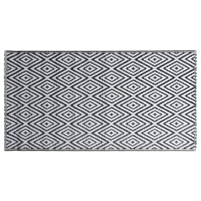 Outdoor-Teppich ARAKIL Weiß und Schwarz 120x180 cm PP