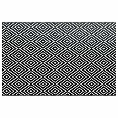 Outdoor-Teppich ARAKIL Weiß und Schwarz 190x290 cm PP