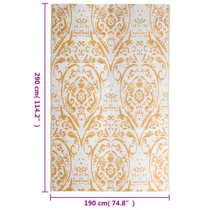 Outdoor-Teppich ARAKIL Orange und Weiß 190x290 cm PP