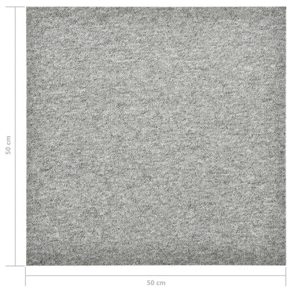 Teppichfliesen 20 Stk. 5 m² 50x50 cm Hellgrau