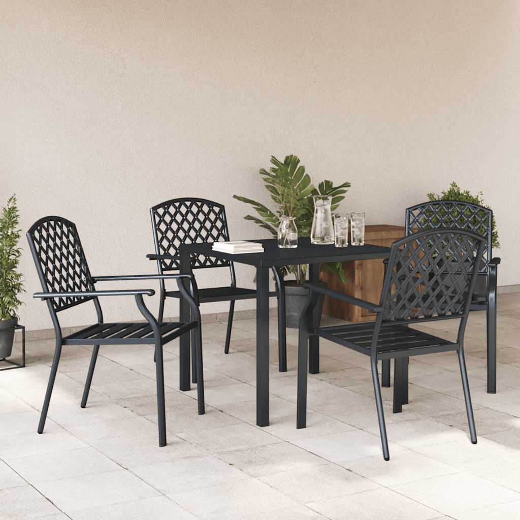 Gartenstühle 4 Stk. Mesh-Design Stahl Anthrazit