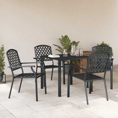 Gartenstühle 4 Stk. Mesh-Design Stahl Anthrazit