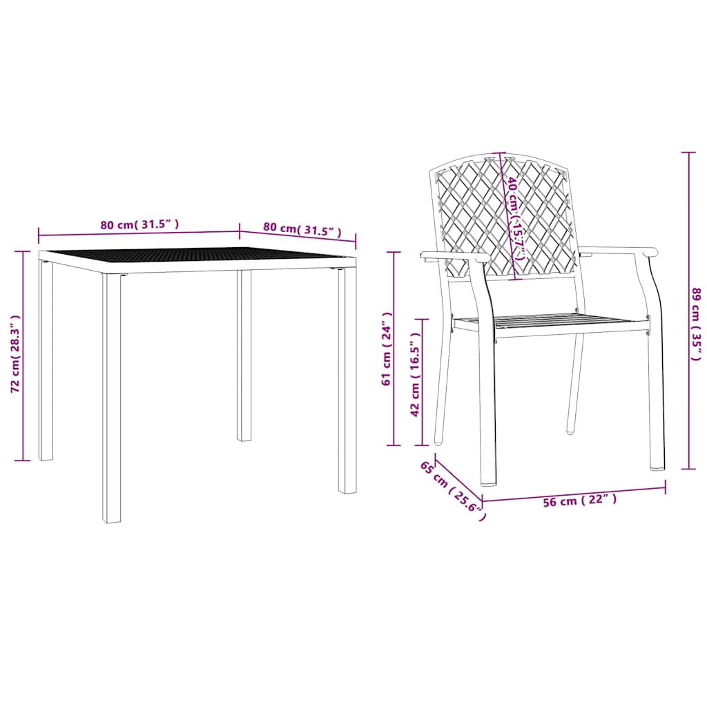 Gartenstühle 4 Stk. Mesh-Design Stahl Anthrazit