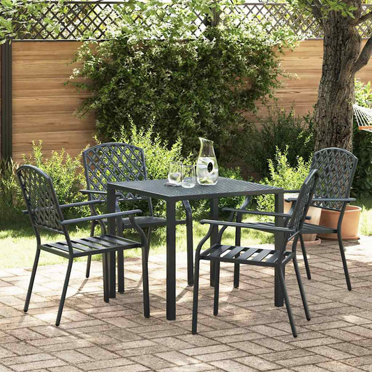 Gartenstühle 4 Stk. Mesh-Design Stahl Anthrazit