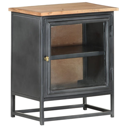 Nachttisch Grau 40x30x50 cm Massivholz Akazie